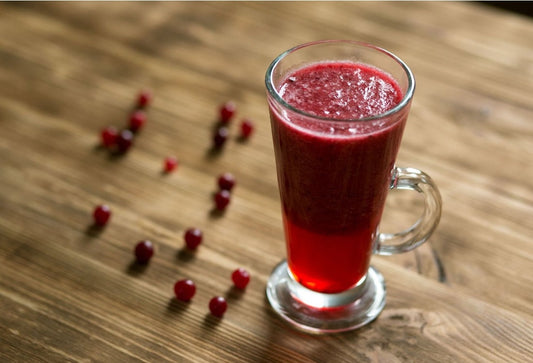 Glass of fresh cranberry juice that you can take for a kidney flush