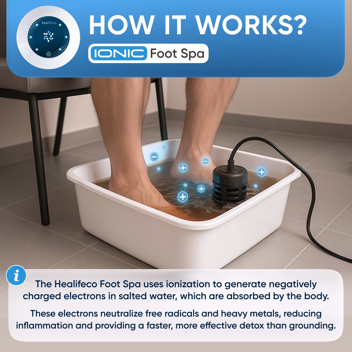 Healifeco Ionic Foot Spa 2.0 | Remove Toxins and Heavy Metals for a Healthier Life