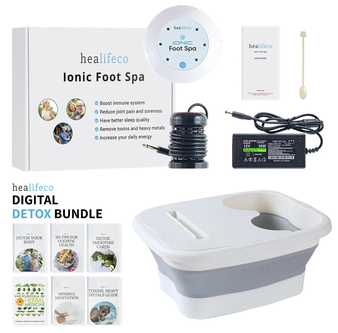 Healifeco Ionic Foot Spa Bundle | Remove Years Of Toxic Buildup That's Stealing Your Energy & Accelerating Aging